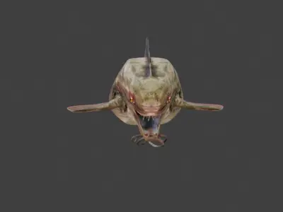 Abyssal Terror - 3D Model and Animation of a  Fish Creature Low-poly 3D model