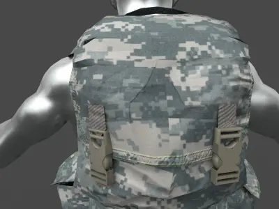 bag military Low-poly 3D model