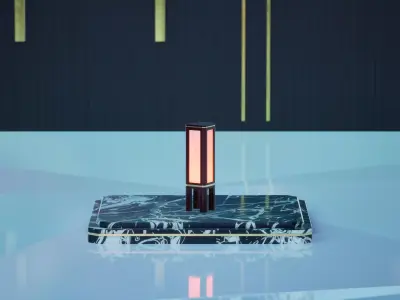 Asian lamp deco collection for cyberpunk and lo-fi environment Low-poly 3D model