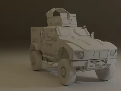 Military Vehicle Turret Oshkosh M-ATV MRAP Free low-poly 3D model