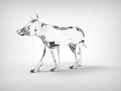 Wolf Sculpture Free low-poly 3D model