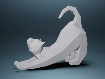 Cat Low Poly Geometric Model  Low-poly 3D model