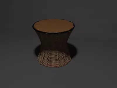 TABLE wicker stool Free 3D print model
