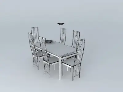 Table and chairs Free 3D model buy