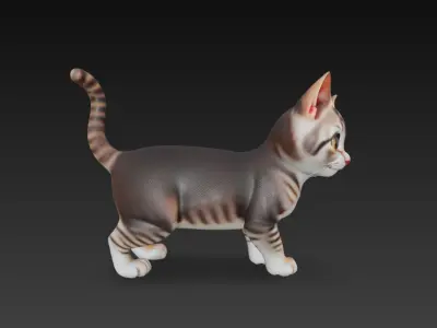 Cat Realistic 3D Model Basic - Low Poly Realistic Low-poly Low-poly 3D model