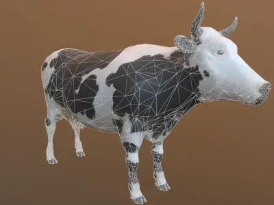 Cow low poly bull Low-poly 3D model