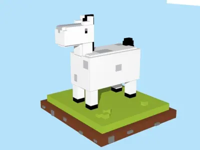 VOXEL HORSE - MODEL 2 Low-poly 3D model