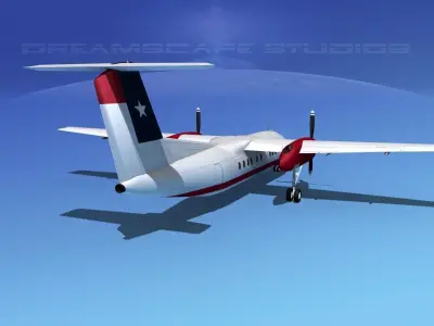 Dehaviland DHC-8 100 Texair 3D model