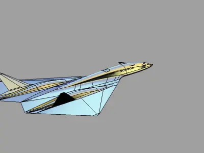 Aqsst MK2 Supersonic business jet Free 3D model