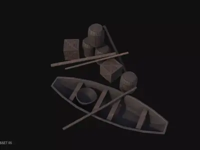 Fishing village asset 05 Low-poly 3D model