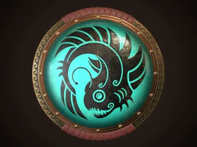 Hoplite Shield Angler Low-poly 3D model