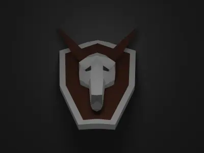 Goat Skull Low-Poly Free low-poly 3D model