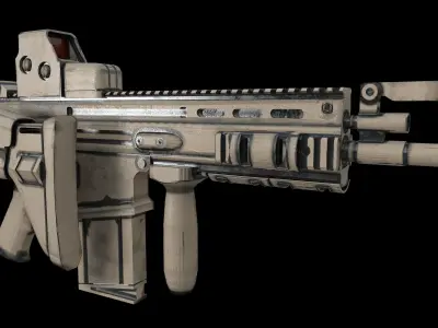 fn scar rifle Low-poly 3D model