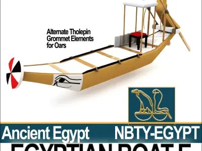 Ancient Egypt Boat E 3D model