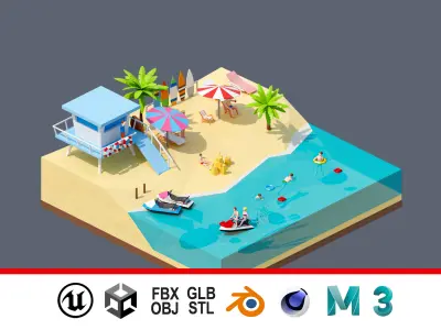 land 26A Low-poly 3D model