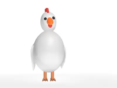 Cartoon Chicken - Rigged Free 3D model