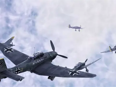 Junkers Ju 87 stuka fraulein woman design 3D model