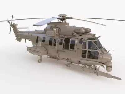 Eurocopter EC 725 Clay High Detail 3ds max Vray  3D model