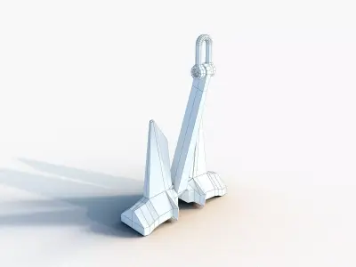 Ship Anchor Low-Poly Low-poly 3D model