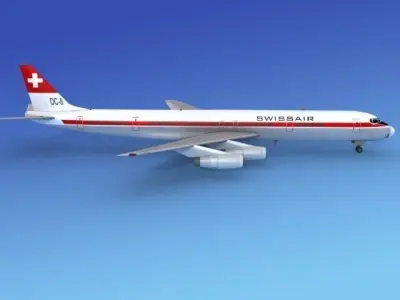 Douglas DC-8-63 Swissair 3D model