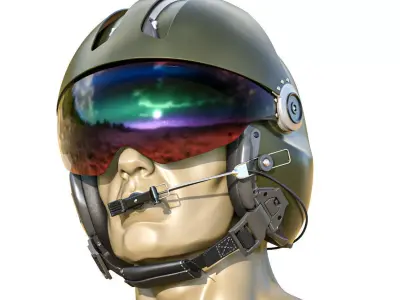 MSA Gallet LH250 Pilot Helmet Helicopter Nato 3D model