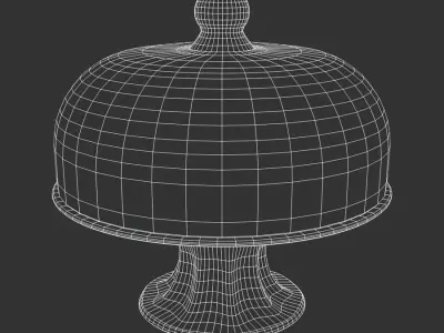  Glass Domed Ceramic Cake Stand Model 