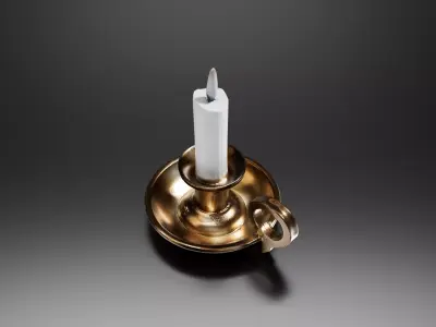 Old candle 01 3D print model