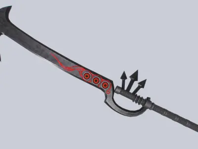 Demonic blade Low-poly 3D model order