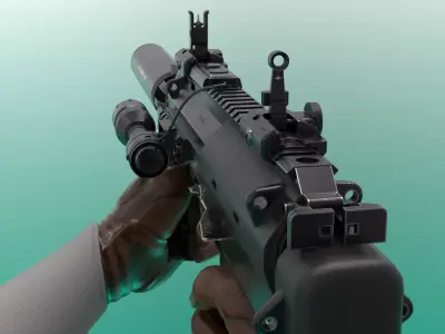 Mp7 Submachine gun Fps - Tps  Low-poly 3D model