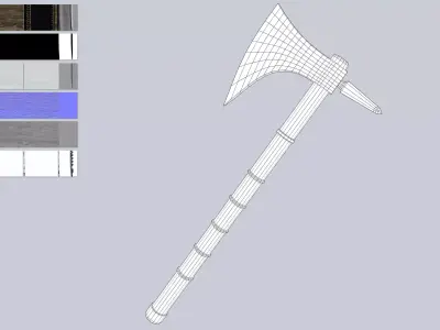 Fantasy hatchet Low-poly 3D model