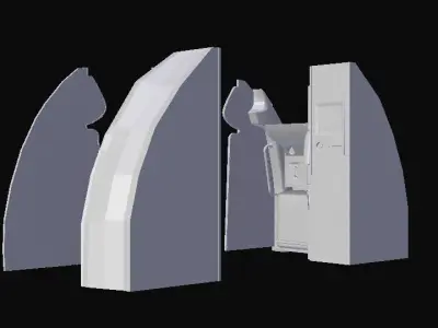 INTERIOR - Cabin Door Planes Low-poly 3D model