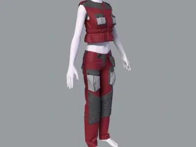 Cyber costume 1 3D model