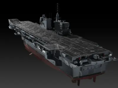 ITS Trieste aircraft carrier Low-poly 3D model