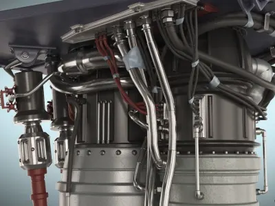 spaceX rocket engine 3D model