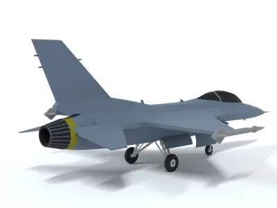 Low Poly Cartoon F-16c Fighting Falcon Low-poly 3D model