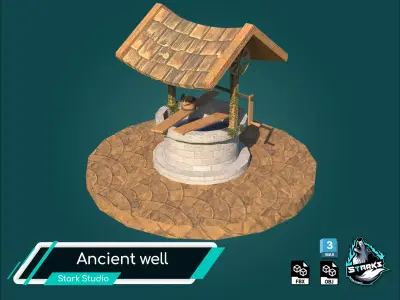 Ancient well Free low-poly 3D model
