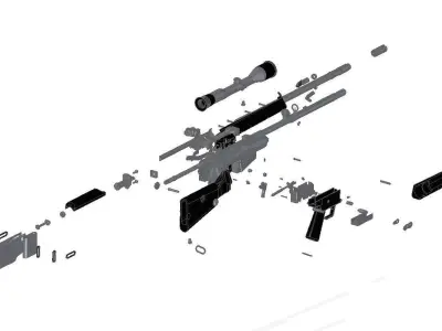 MSG-90 sniper rifle 3D model