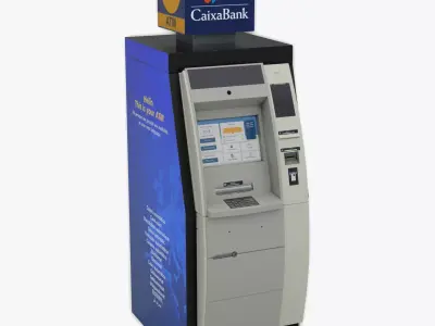 ATM Wincor Nixdorf Cineo Customized Worn Low-poly 3D model