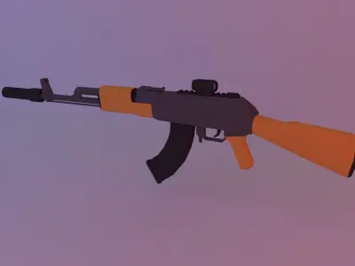  AK 47 low poly Free low-poly 3D model