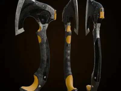 Metal Axe Low-poly 3D model