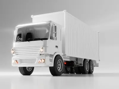 Cargo Container Truck Low-poly 3D model