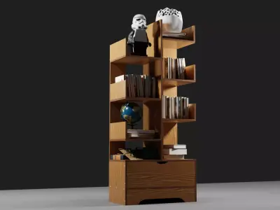 book shelf Free low-poly 3D model