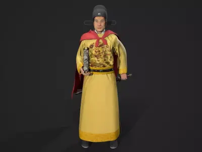 Chinese Armor Low-poly 3D model