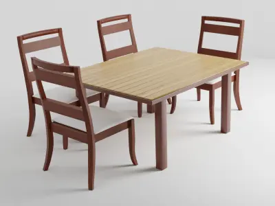 Outdoor Table Low-poly 3D model 16