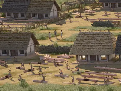 ancient village fishing village 3D model