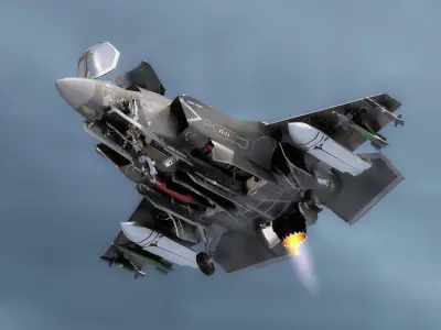 F35B Lightning II - Rigged - with high resolution Textures Low-poly 3D model