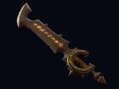 Game-Ready Stylized Rune Sword Low-poly 3D model