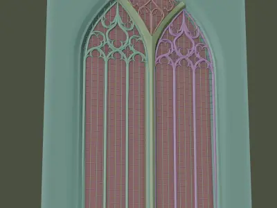 Gothic Window - Third Type 3D model
