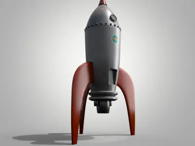 Spaceship and UFO Low-poly 3D model