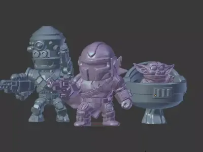Chibi Bounty Hunter Crew 3D print model